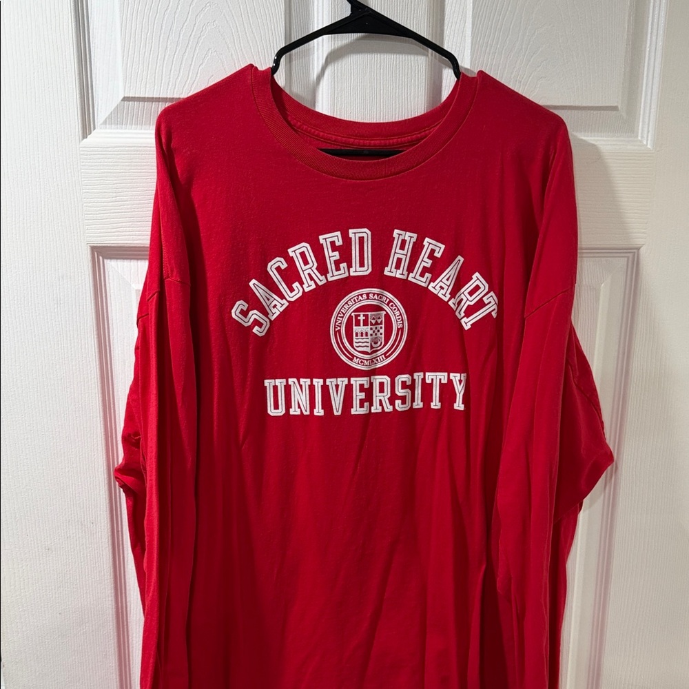 Champion Red Sacred Heart University Long Sleeve Shirt